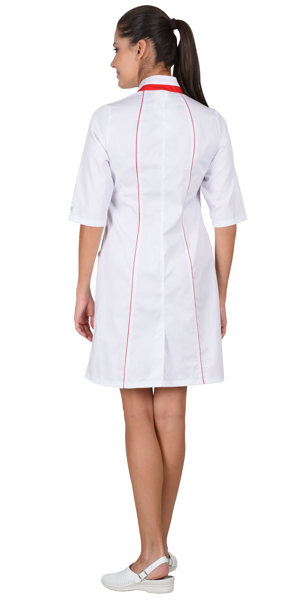 Халат СИРИУС-МУЗА женский белый с красным